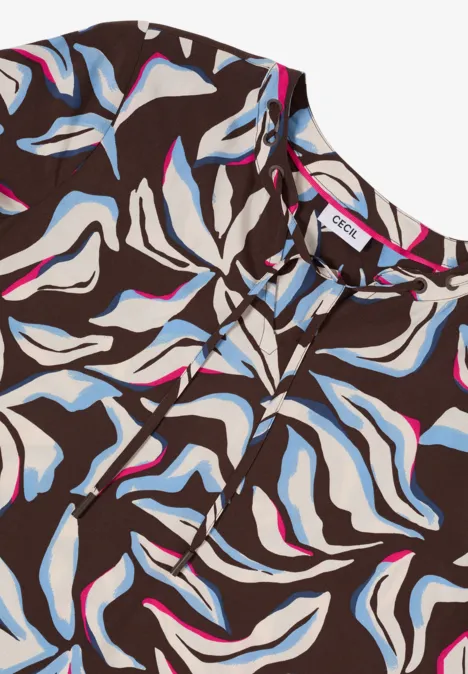 Blouse met touwtjes macchiato brown Blouse met touwtjes macchiato brown