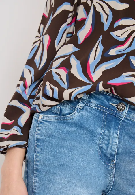 Blouse met touwtjes macchiato brown Blouse met touwtjes macchiato brown