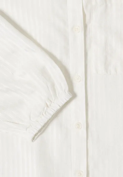 Bluse mit Hemdkragen und Streifen vanilla white