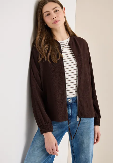 Blouson in Seersucker Qualität macchiato brown