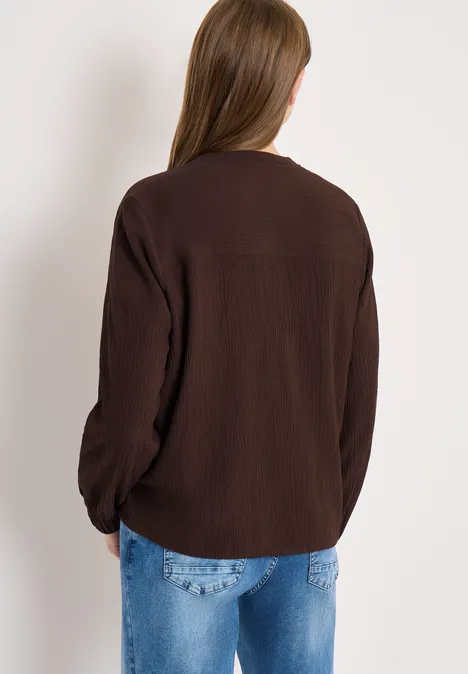 Blouson in Seersucker Qualität macchiato brown