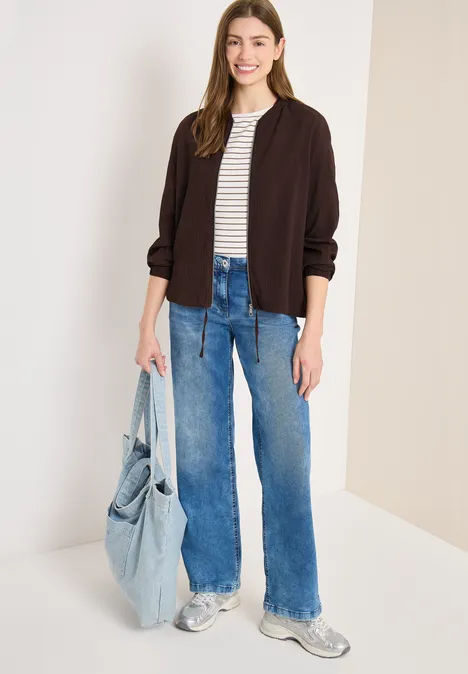 Blouson in Seersucker Qualität macchiato brown