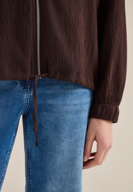 Blouson in Seersucker Qualität macchiato brown