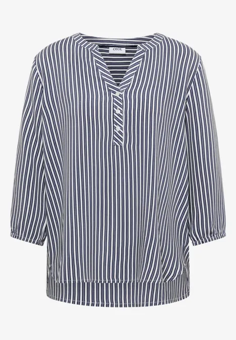 3/4-Arm Bluse mit Streifenmuster universal blue