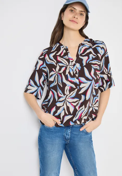 Blouse met patroon macchiato brown