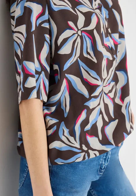 Blouse met patroon macchiato brown