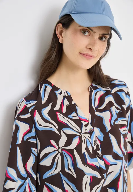 Blouse met patroon macchiato brown