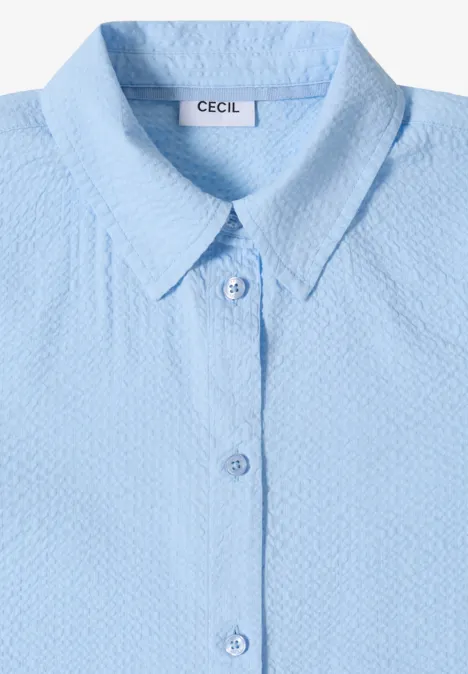 Langarm Bluse mit Struktur und Knöpfen light sky blue