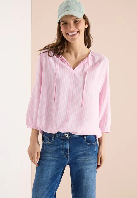 3/4-Arm Bluse mit Streifenmuster light blush rose