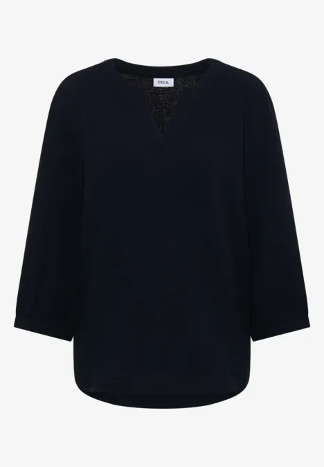 3/4-Arm Bluse in Musselin-Qualität universal blue 3/4-Arm Bluse in Musselin-Qualität universal blue