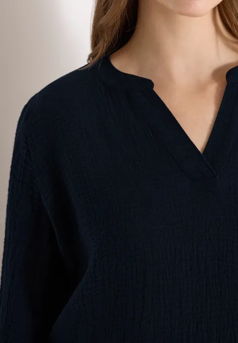 3/4-Arm Bluse in Musselin-Qualität universal blue 3/4-Arm Bluse in Musselin-Qualität universal blue