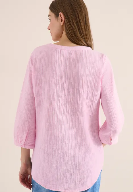 3/4-Arm Bluse in Musselin-Qualität light blush rose