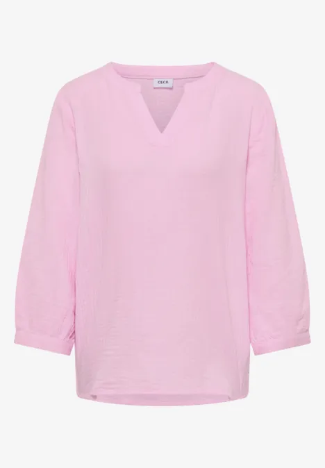 3/4-Arm Bluse in Musselin-Qualität light blush rose