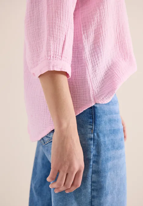 3/4-Arm Bluse in Musselin-Qualität light blush rose