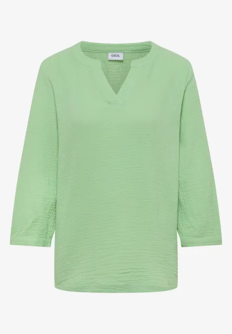 3/4-Arm Bluse in Musselin-Qualität juicy lime