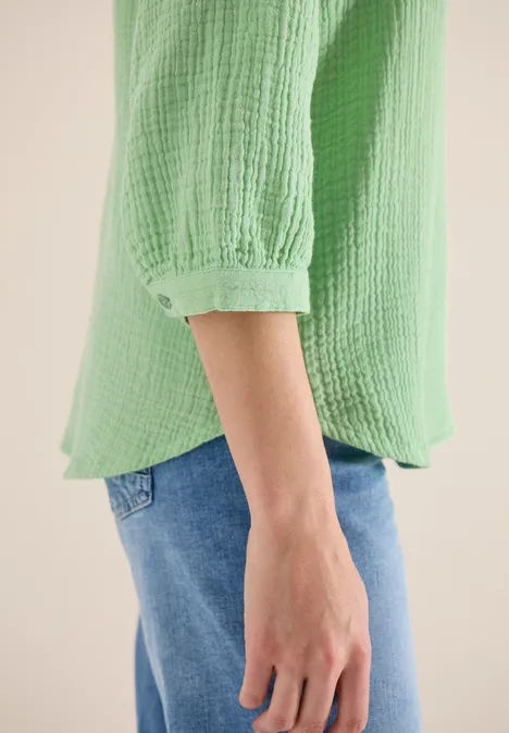 3/4-Arm Bluse in Musselin-Qualität juicy lime