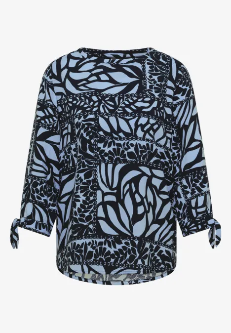 3/4-mouwen blouse met patchworkprint universal blue