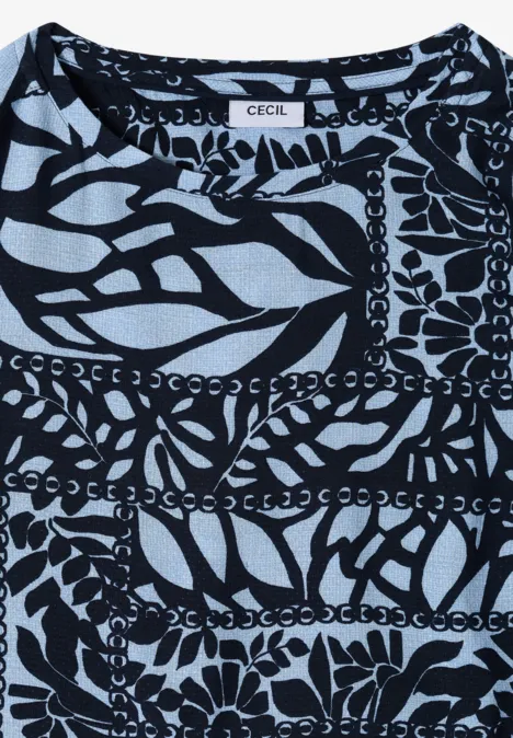 3/4-mouwen blouse met patchworkprint universal blue