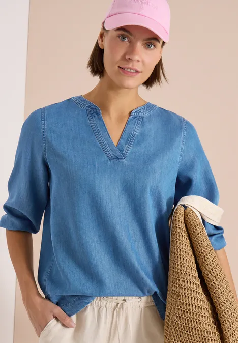 3/4-Arm Tunika im Denim-Look mid blue wash 3/4-Arm Tunika im Denim-Look mid blue wash