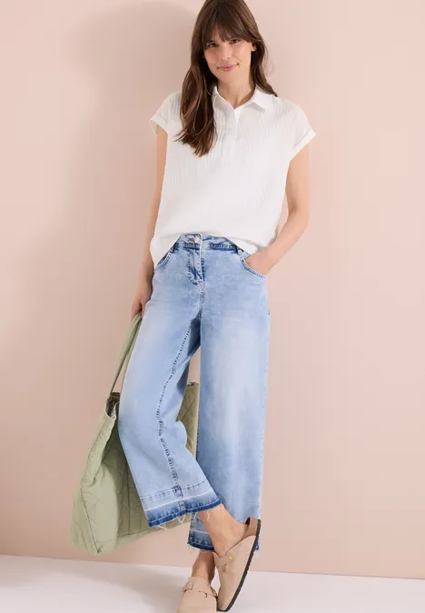 Dropped Shoulder Bluse mit Struktur vanilla white Dropped Shoulder Bluse mit Struktur vanilla white