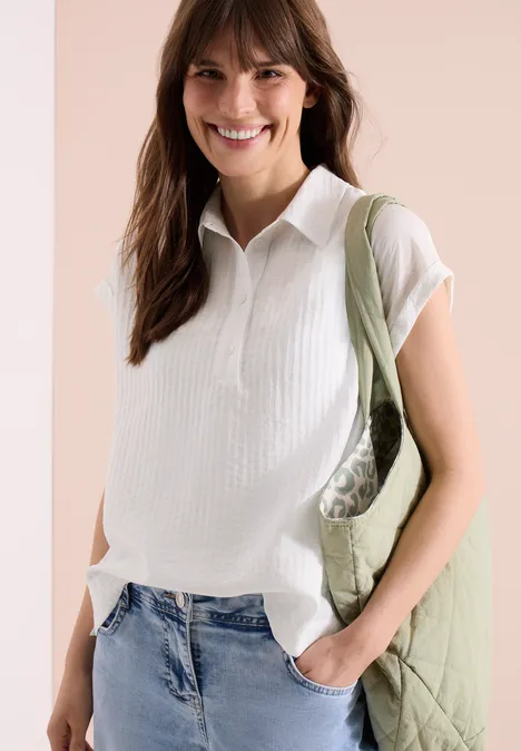 Dropped Shoulder Bluse mit Struktur vanilla white Dropped Shoulder Bluse mit Struktur vanilla white