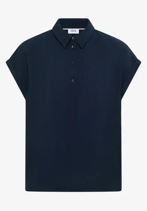 Dropped Shoulder Bluse mit Struktur universal blue Dropped Shoulder Bluse mit Struktur universal blue