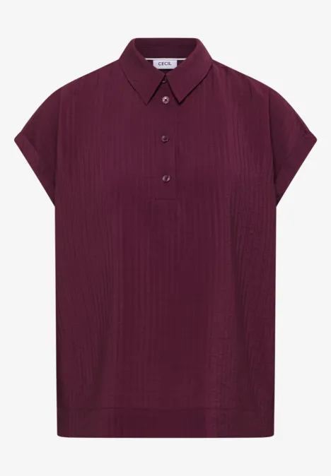 Dropped Shoulder Bluse mit Struktur sweet grape red