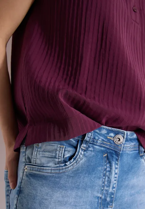 Dropped Shoulder Bluse mit Struktur sweet grape red