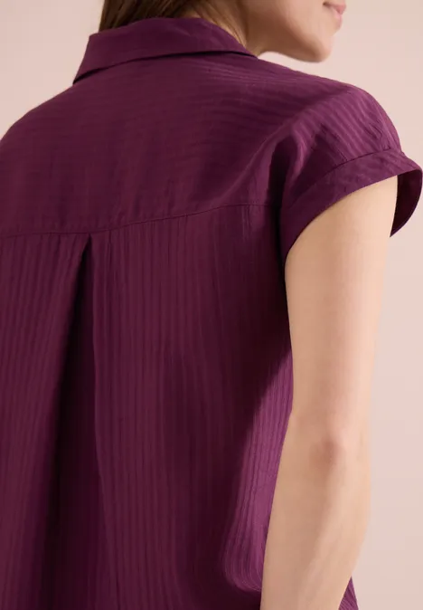 Dropped Shoulder Bluse mit Struktur sweet grape red