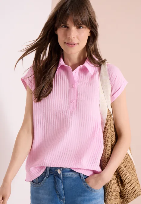 Dropped Shoulder Bluse mit Struktur light blush rose