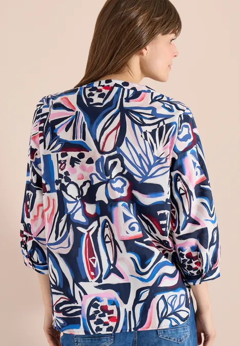 Blouse met 3/4 mouwen en meerkleurige print universal blue