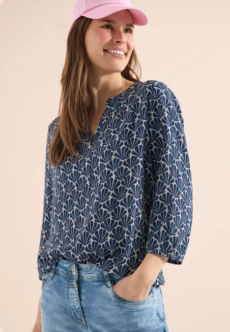 3/4-mouwen blouse met glitterdetails universal blue