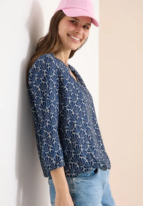 3/4-mouwen blouse met glitterdetails universal blue