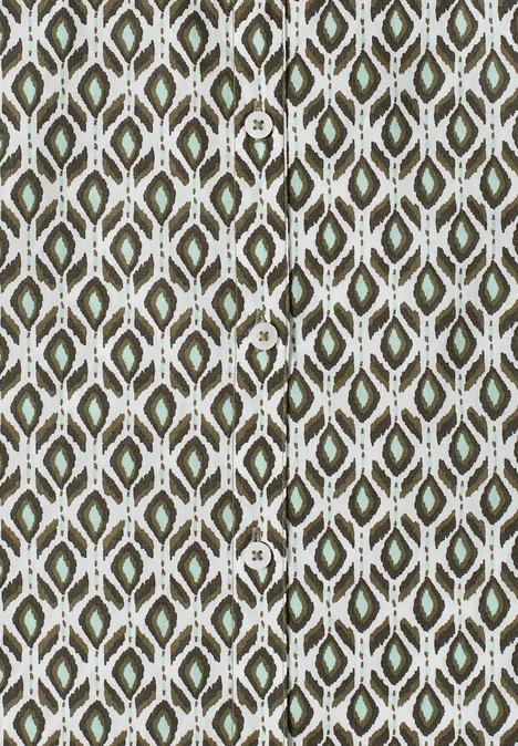 Blouse met korte mouwen en minimale print khaki