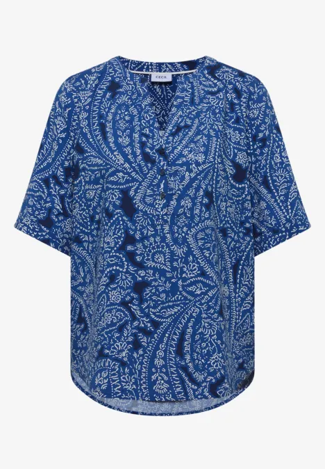 Blouse à manches courtes avec imprimé paisley universal blue