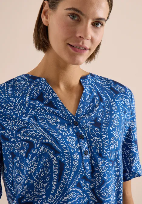 Blouse à manches courtes avec imprimé paisley universal blue