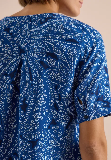 Blouse à manches courtes avec imprimé paisley universal blue