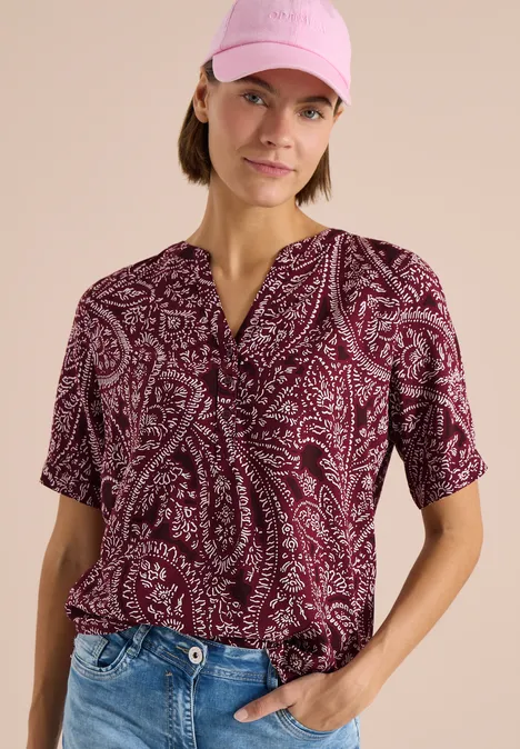 Blouse à manches courtes avec imprimé paisley sweet grape red