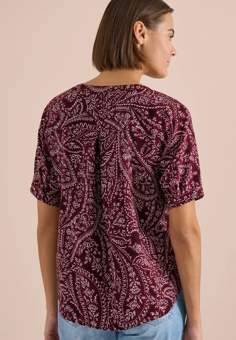 Blouse à manches courtes avec imprimé paisley sweet grape red