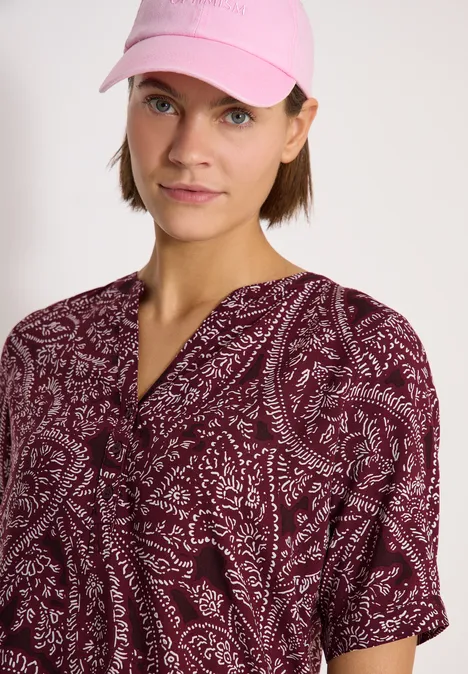 Blouse à manches courtes avec imprimé paisley sweet grape red