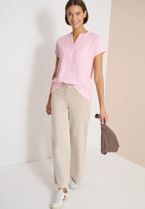 Blouse à épaules tombantes en seersucker light blush rose Blouse à épaules tombantes en seersucker light blush rose