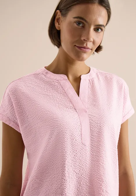 Blouse à épaules tombantes en seersucker light blush rose Blouse à épaules tombantes en seersucker light blush rose