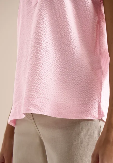 Blouse à épaules tombantes en seersucker light blush rose Blouse à épaules tombantes en seersucker light blush rose