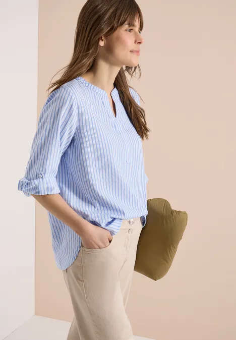 Langarm Bluse in Seersuckerqualität blouse blue