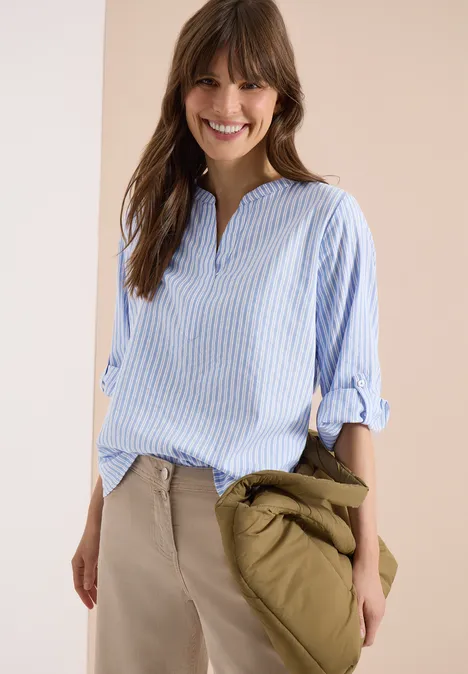 Langarm Bluse in Seersuckerqualität blouse blue