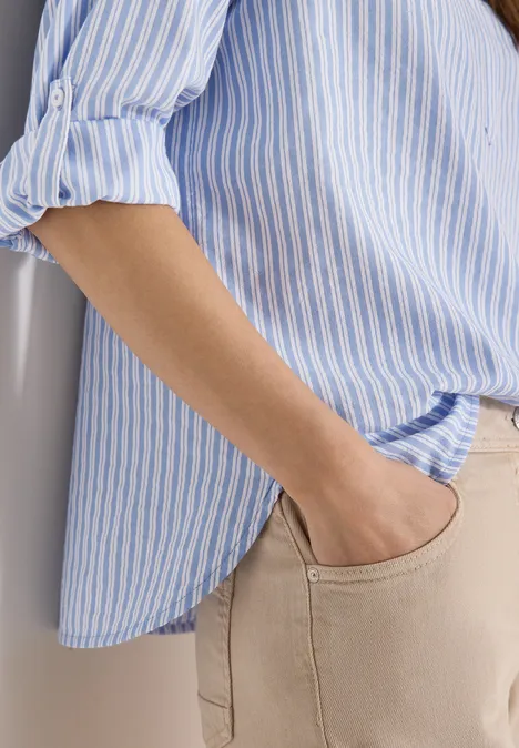 Langarm Bluse in Seersuckerqualität blouse blue