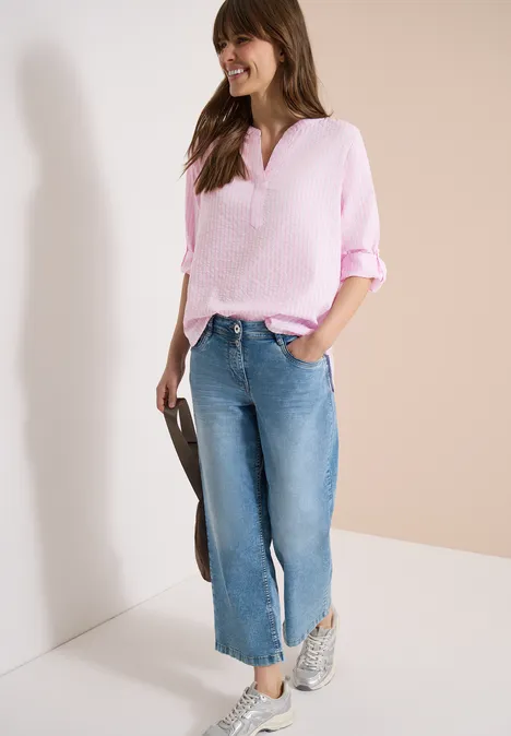 3/4-Arm Bluse in Seersuckerqualität light blush rose