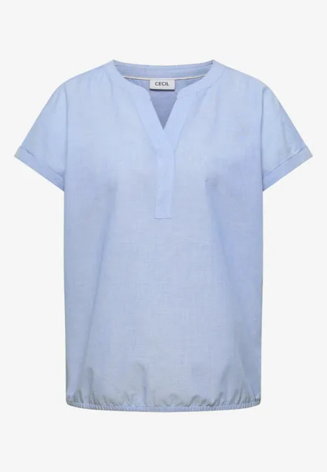 Kurzarm Bluse in Chambrayqualität blouse blue