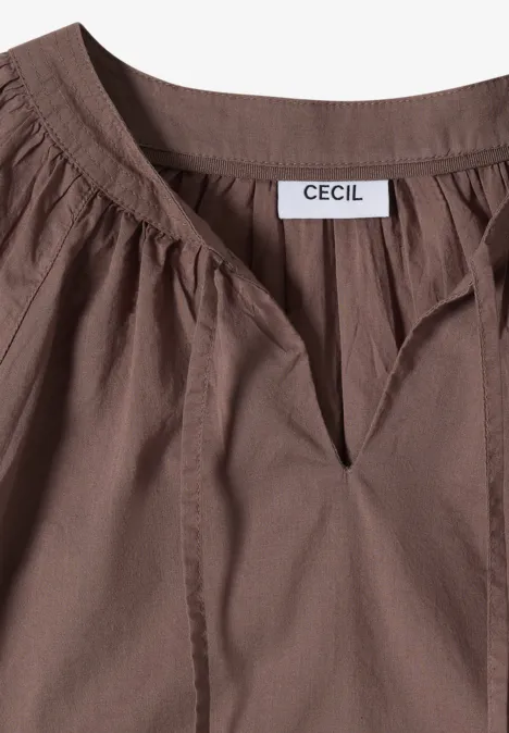 Braune Damenbluse mit V-Ausschnitt und CECIL-Etikett