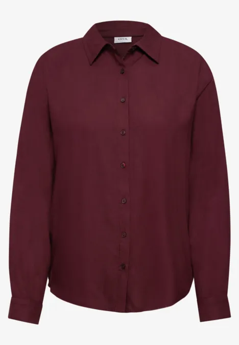 Chemisier à manches longues avec patte de boutonnage red wine Chemise bordeaux à manches longues avec col et patte de boutonnage.